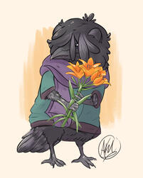 A newer version of Mabel; I decided I prefer a more bird/dinosaur-like design for my Nightfowls.